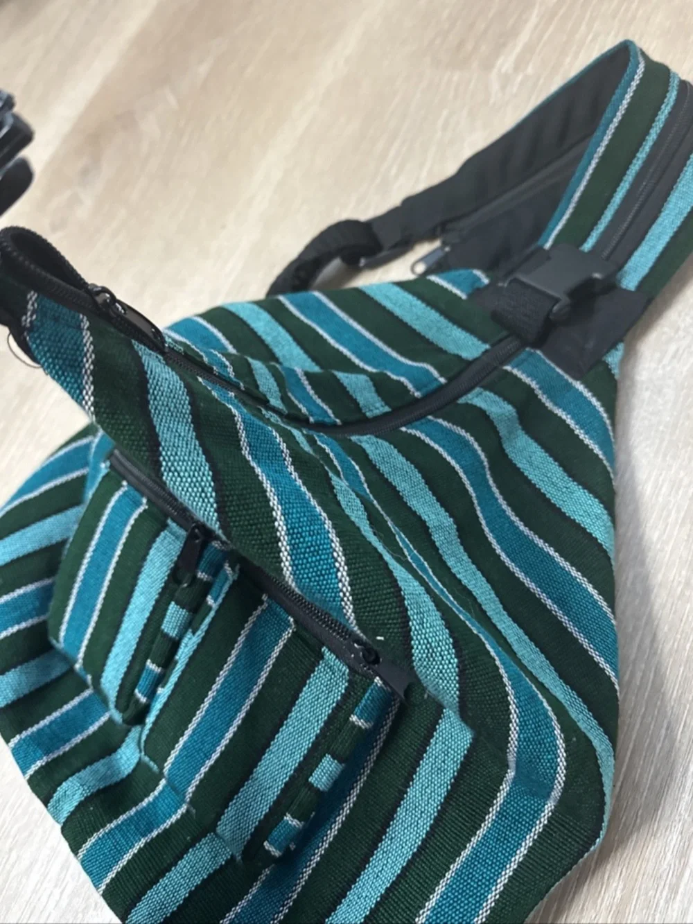 Pura Vida Bohemian Mini Backpack | Striped Knit Crossbody | Costa Rica Beachy Y2